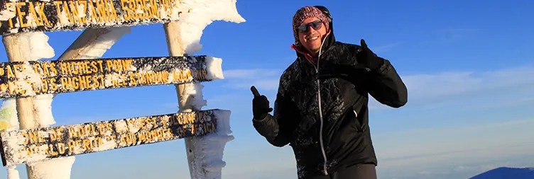 Barafu Camp to Uhuru Peak (19,341 ft), then to Mweka Camp (10,065 ft). 