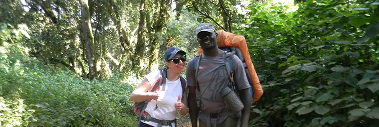 Londrossi Gate and Climbing to Mti Mkubwa Camp.  
