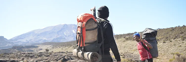 Climbing from Shira 2 Camp to Moir Camp