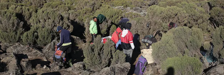 Moir Hut to Lava Tower, then to Barranco Camp, challenge hike day