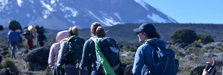 Climbing from Shira 2 Camp to Barranco Camp:
