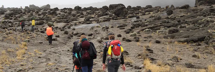 Shira Cave Camp to Barranco Camp.